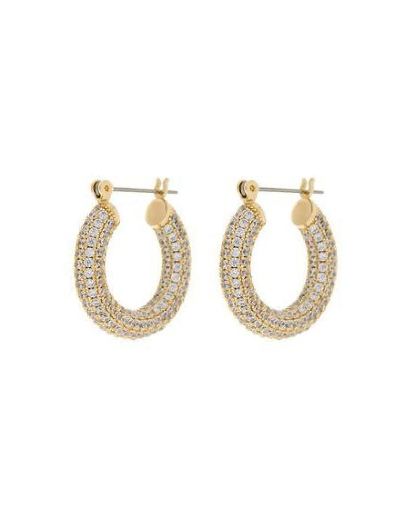 Pave Baby Amalf Hoops- Gold