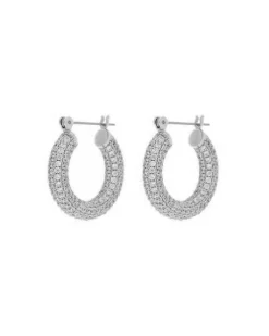 Pave Baby Amalf Hoops- Silver