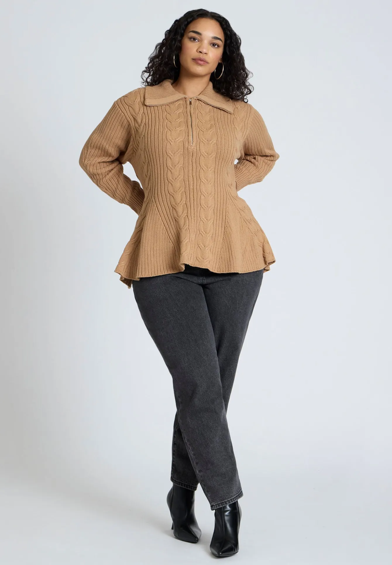 Peplum Zipper Sweater