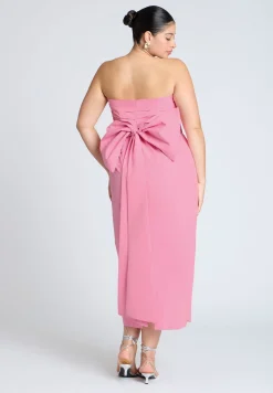Pleated Bodice Bow Detail Dress