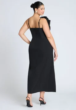 Pleated Fan Ruffle Gown