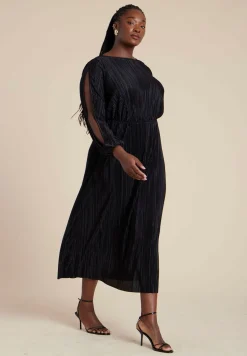 Plisse Open Sleeve Dress