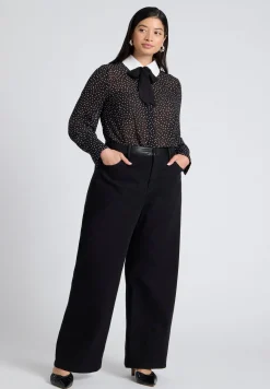 Polka Dot Collared Blouse