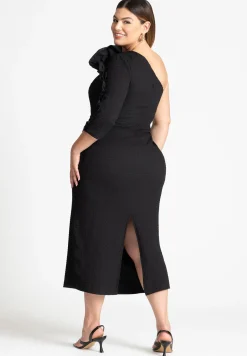 Popcorn Ruffle Column Dress