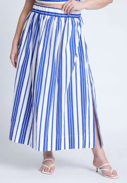 Poplin Maxi Skirt With Side Slits
