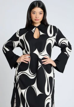 Printed Collared Maxi Dress