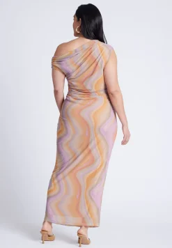 Printed Mesh Dress