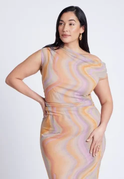 Printed Mesh Dress