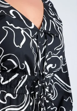 Printed V Neck Maxi Dress