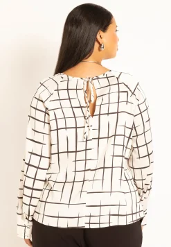 Raglan Sleeve Printed Blouse