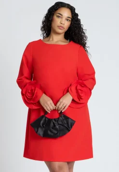 Rosette Sleeve Mini Dress