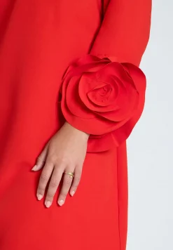 Rosette Sleeve Mini Dress