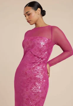 Sequin Dress With Sheer Layer