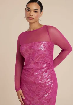 Sequin Dress With Sheer Layer
