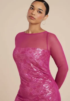 Sequin Dress With Sheer Layer