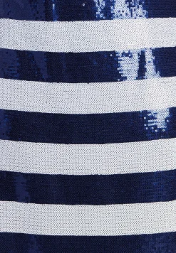 Sequin Striped Midi Skirt