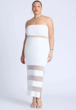 Sheer Panel Maxi Dress