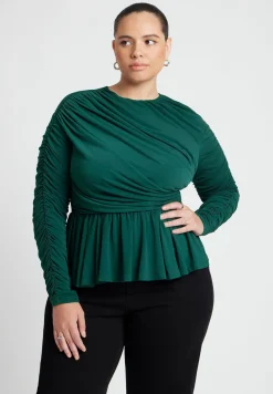 Shirred Peplum Top