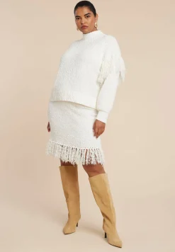 Shoulder Fringe Detail Sweater