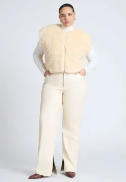 Slit Hem Faux Leather Pant