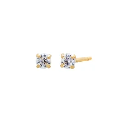 Solitaire Stud Earring 14K