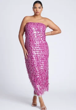 Strapless Paillette Dress