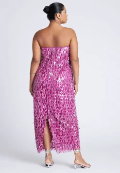 Strapless Paillette Dress