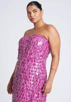 Strapless Paillette Dress
