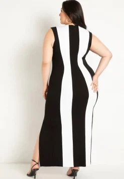 Striped Knit Maxi Dress