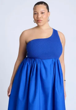 Sweater Bodice Poplin Dress