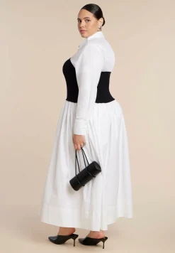 Sweater Twofer Shirt Dress