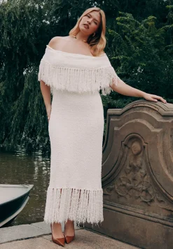 Textured Fringe Sweater Dress