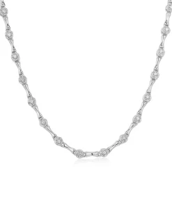 The Coquille Tennis Necklace- Silver