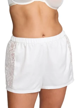 The Lace Panel Shorts - Recycled Satin