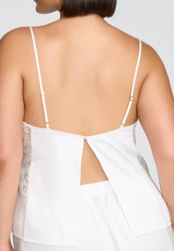 The Lace Panel Tank - Recycled Satin