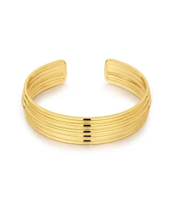 The Ridged Positano Cuff- Gold