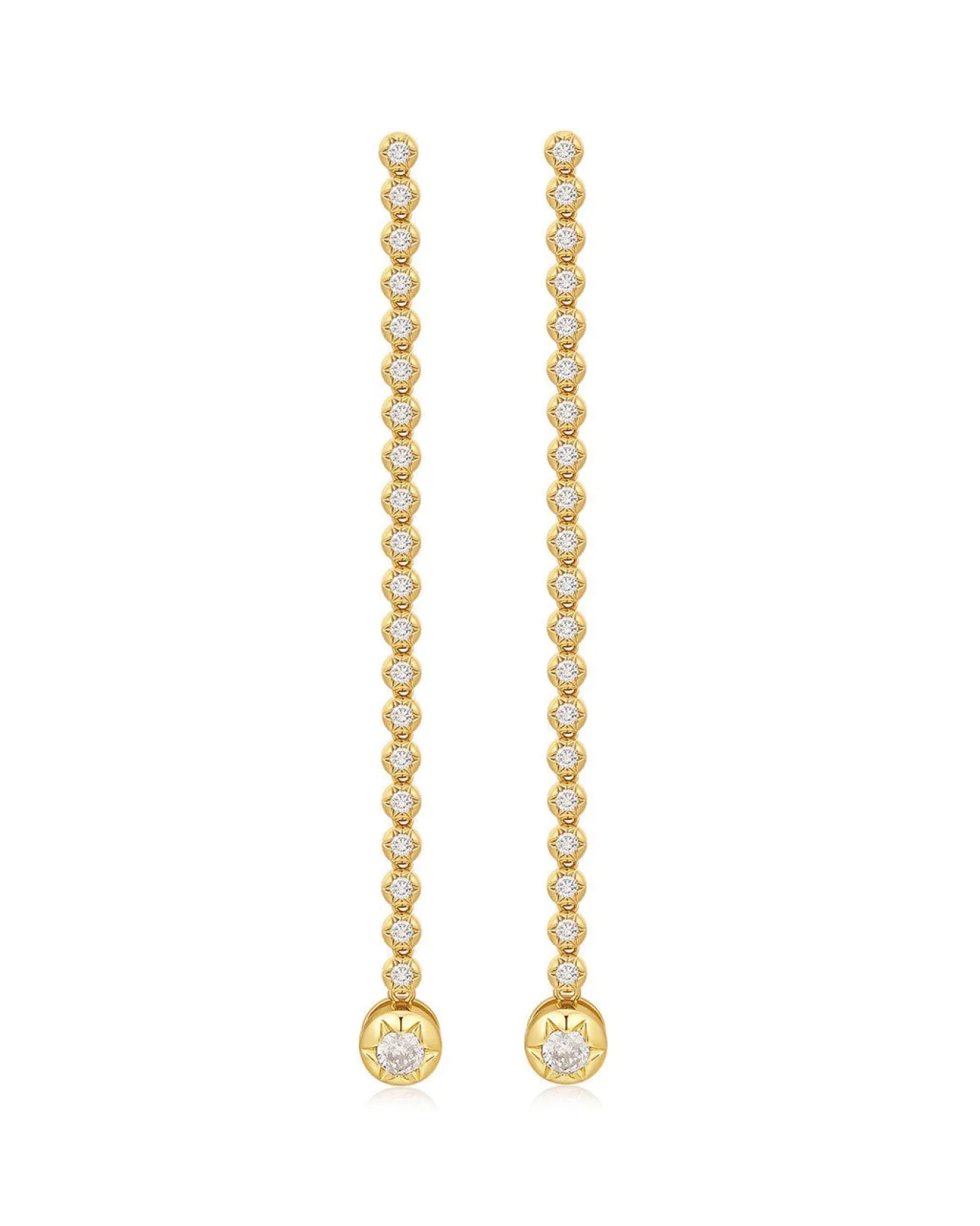 The Rose Bud Tennis Drop Studs- Gold