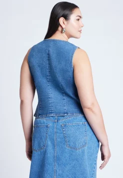 Tie Front Denim Vest