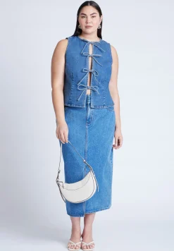 Tie Front Denim Vest