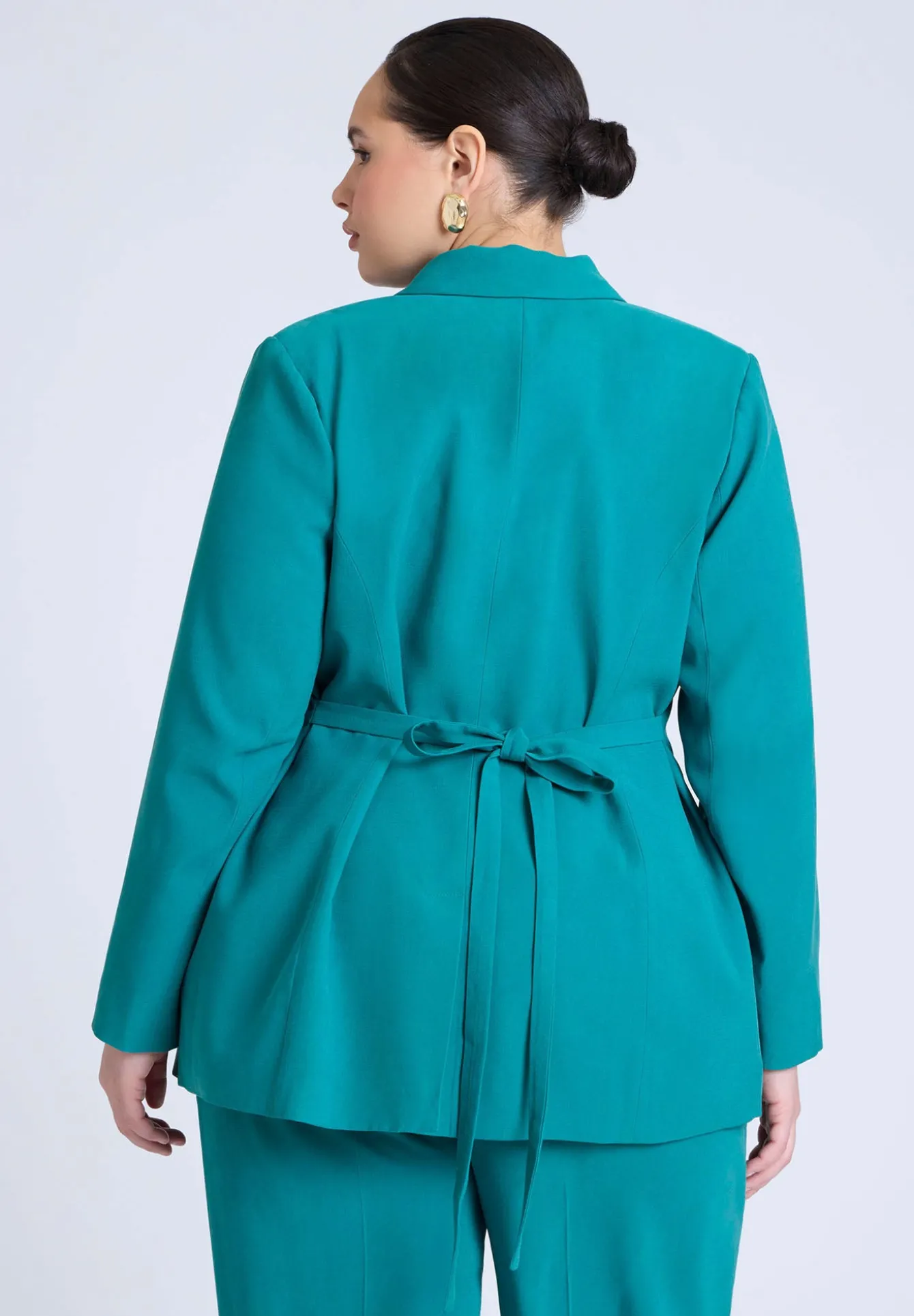 Tie Waist Soft Suiting Blazer