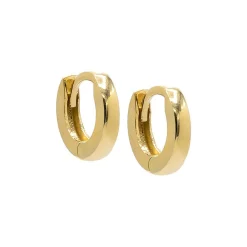 Tiny Wide Solid Huggie Earring 14K Gold One Size Pair