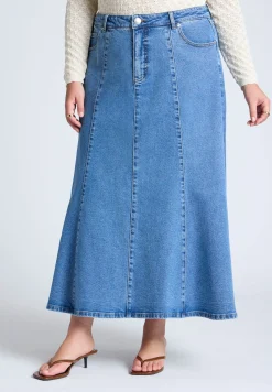 Trumpet Denim Maxi Skirt