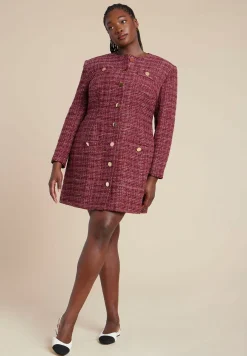 Tweed Long Sleeve Mini Dress