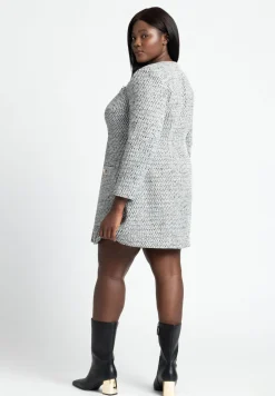 Tweed Long Sleeve Mini Dress