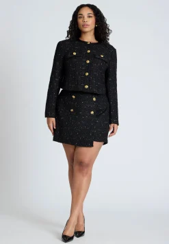 Tweed Skort With Buttons