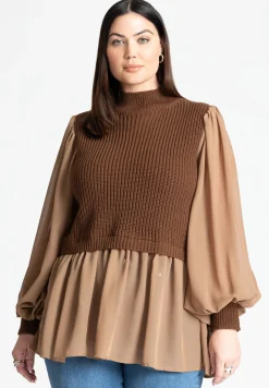 Twofer Sweater With Chiffon