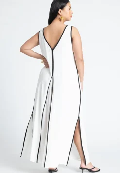 V Neck Gauze Maxi Dress