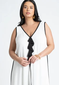 V Neck Gauze Maxi Dress