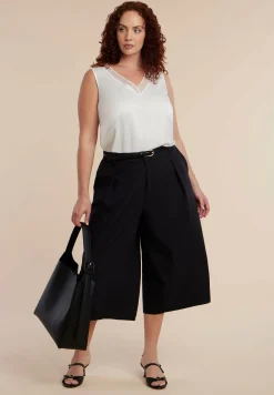 V-Neck Blouse With Chiffon Trim
