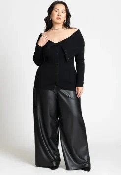 Wide Leg Faux Leather Pant